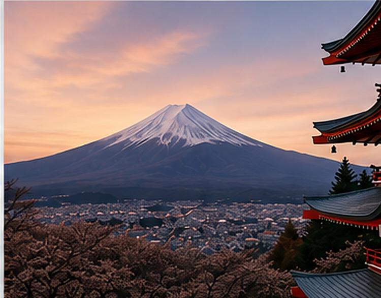 Landscape in Japan at dawn